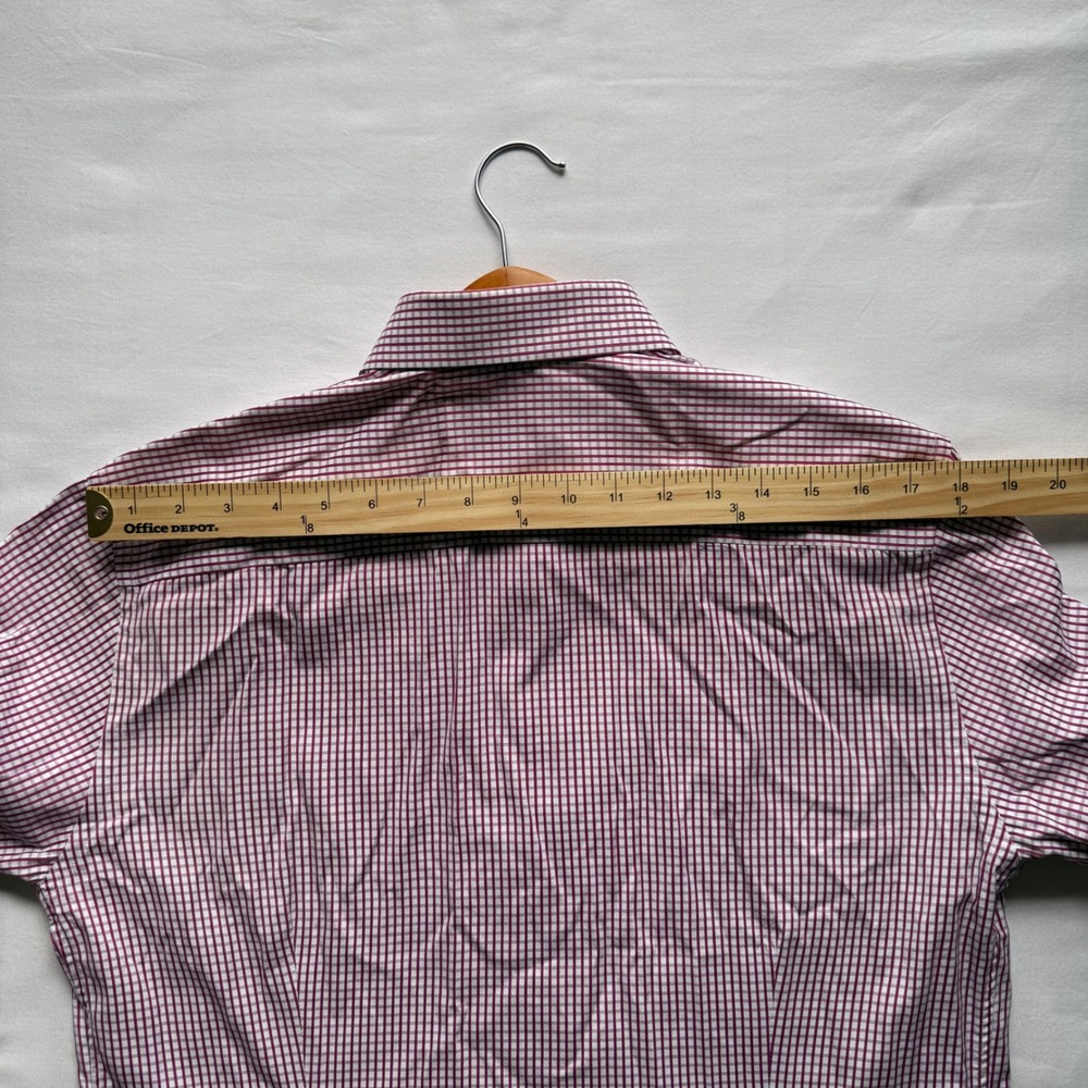 Eton Ganghester 1928 Slim Fit Dress Shirt Purple White Micro Check 15.75 40 - Picture 7 of 9